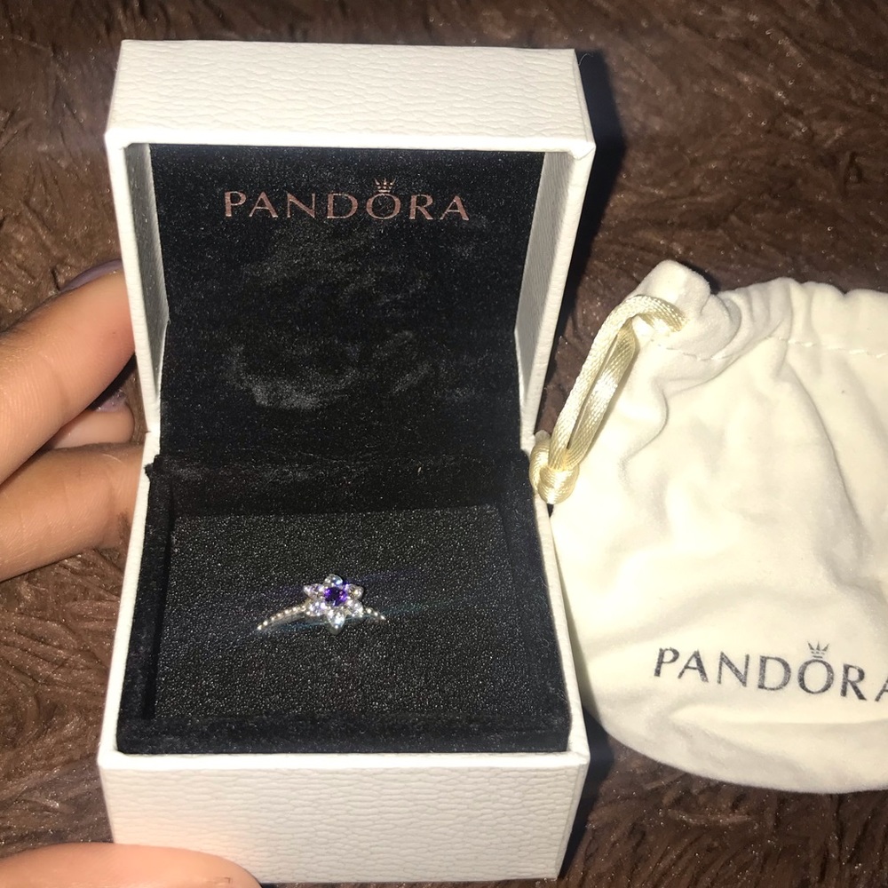 Purple flower pandora ring